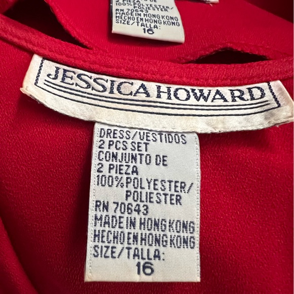 Jessica Howard Red 2-Piece Evening Dress – Size 16 - Picture 7 of 8